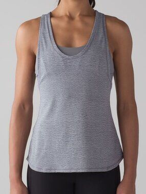 NWOT Lululemon Glide and Stride Tank Sheer Luon Pebble Jacquard size 8